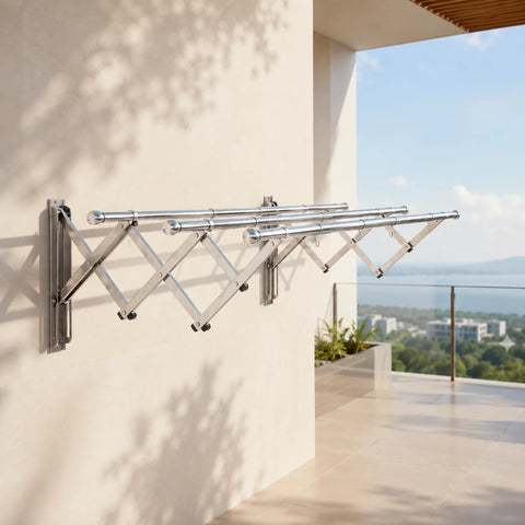 Baitulia Smart Wall-Mounted Extendable Clothes Drying Rack – Stainless Steel
