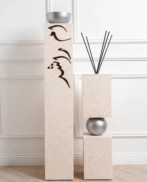 Shouq Signature Set | Personalized Mabkhara & Diffuser in Bespoke Arabic Calligraphy