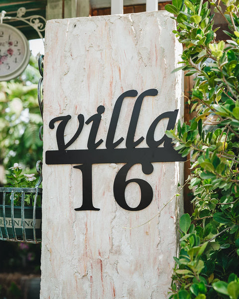 Custom Villa or House Number Sign – Personalized Modern Address Plate - Style #6
