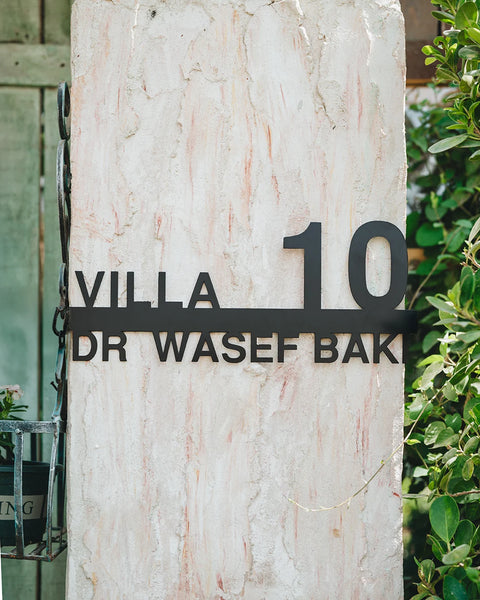 Custom Villa or House Number Sign + Name  – Personalized Modern Address Plate - Style #8